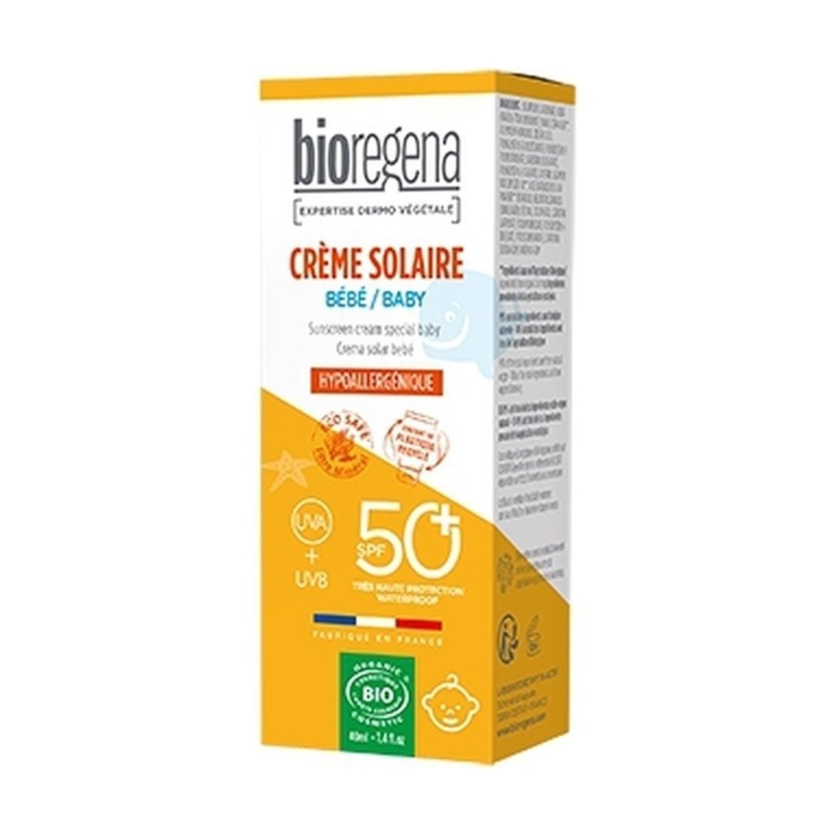 Crema Solar Bebe Spf50+ Hipoalerg. Bioregena bioregena – 40ml