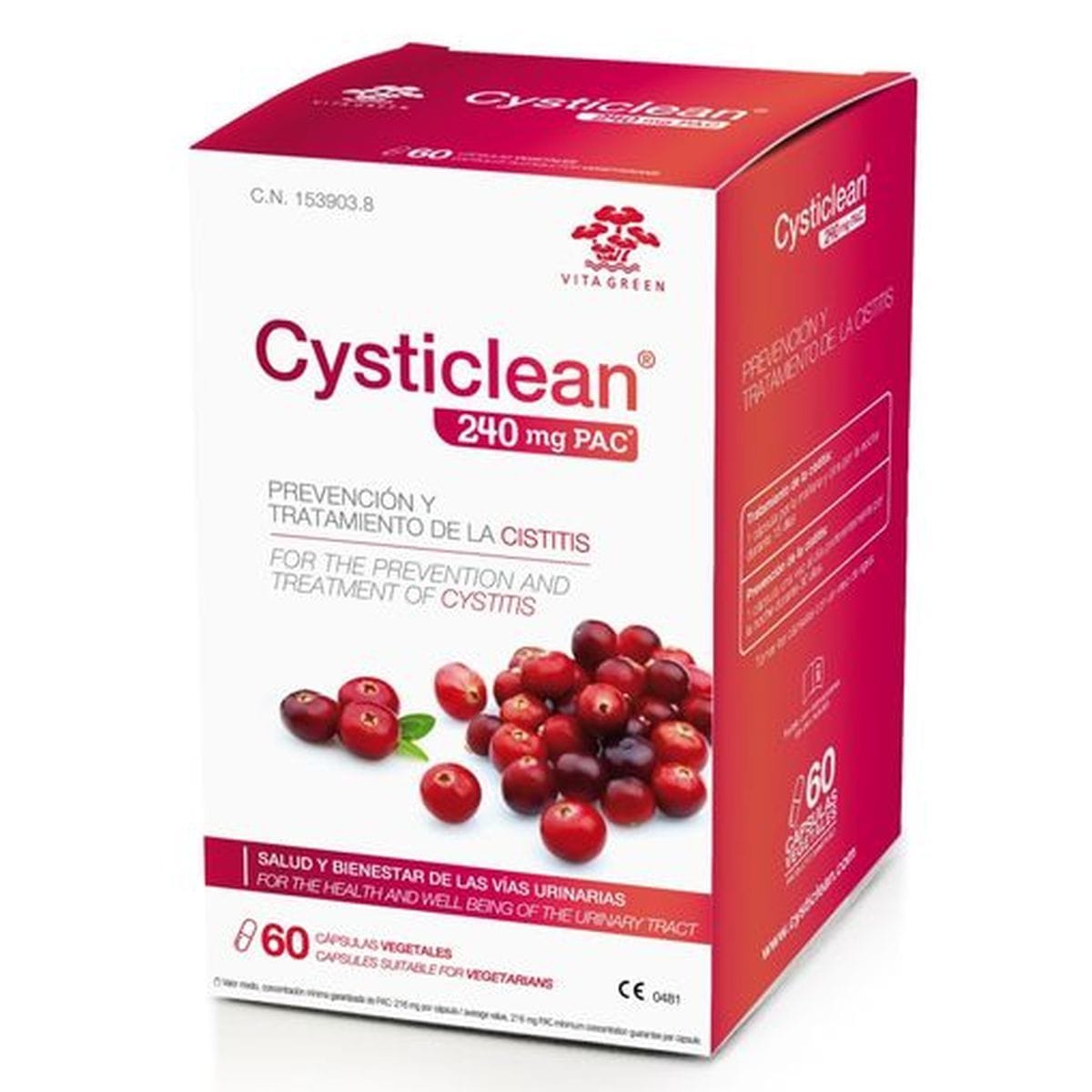 Cysticlean Clásico 240 Mg De Pac Y Arándano Rojo Cápsulas 60 U – Cysticlean