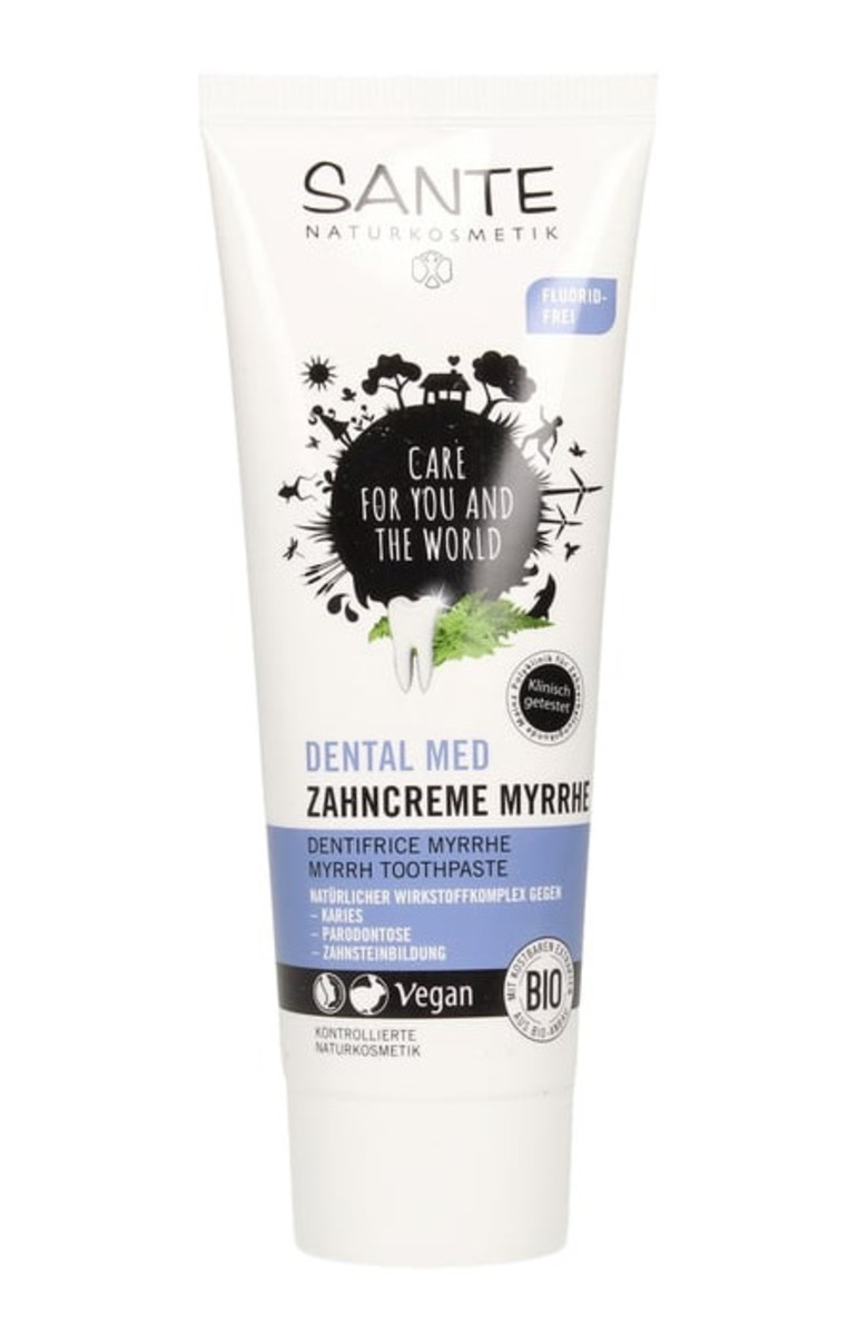 Dentífrico Mirra y Té Verde Bio sin Flúor Sante – 75ml