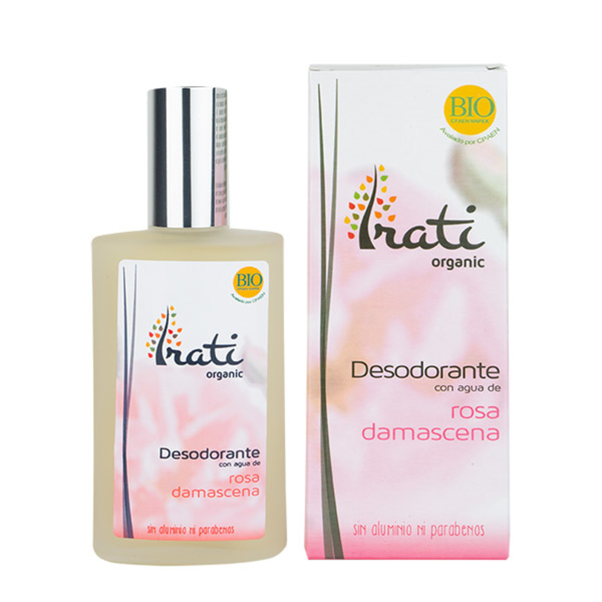 Desodorante en spray con agua de rosa damascena BIO 100 ml Irati Organic