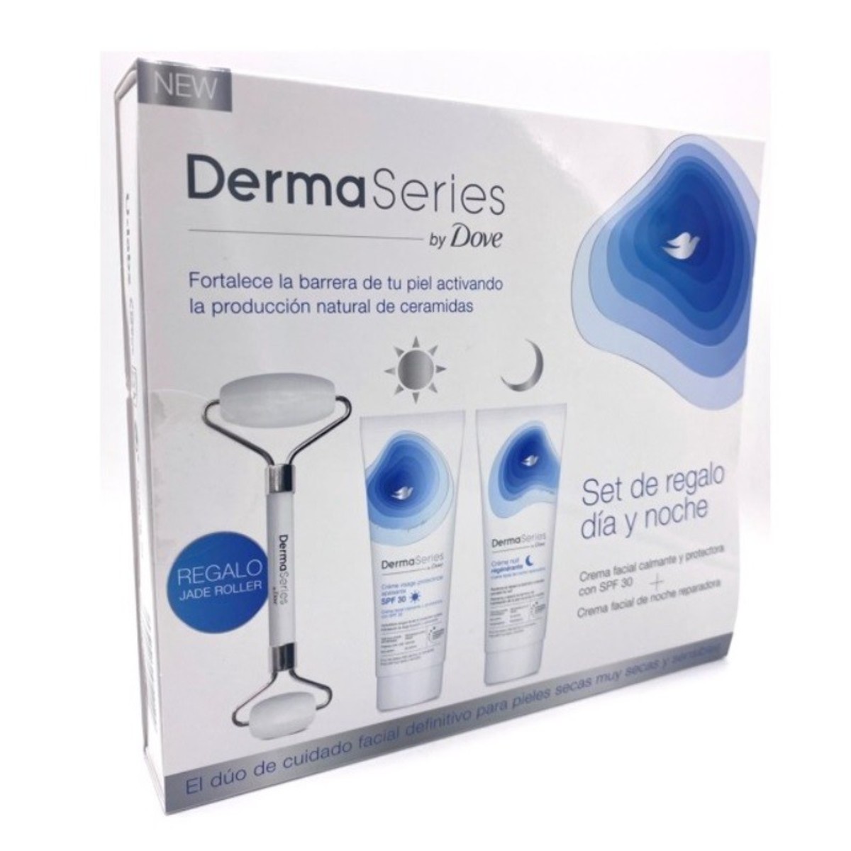 Dove – DermaSeries Pack Día y Noche + Jade Roller de Regalo
