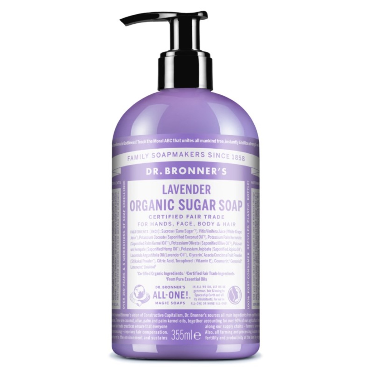 Dr Bronner’s Jabón Azúcar Lavanda – 355ml