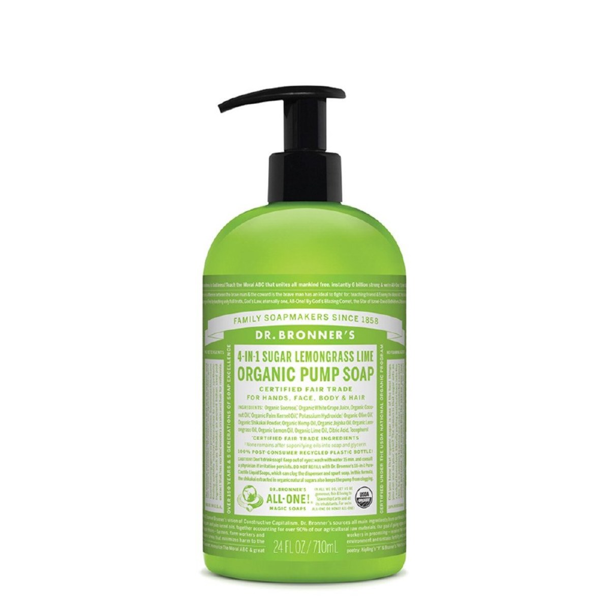Dr Bronner’s Jabón Azúcar Lemongrass Lima – 355ml