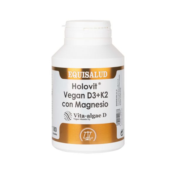 Equisalud Holovit Vegan D3 + K2 avec Magnésium 180 capsules
