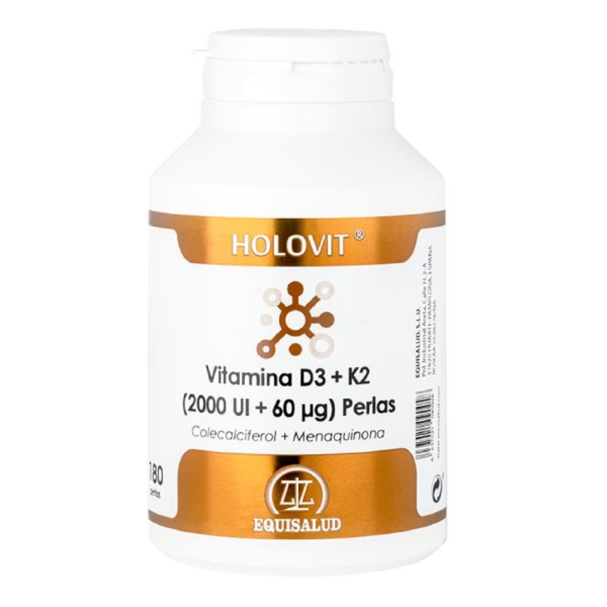 Equisalud Holovit Vitamina D3 2.000 UI + K2 60 µg 180 perlas