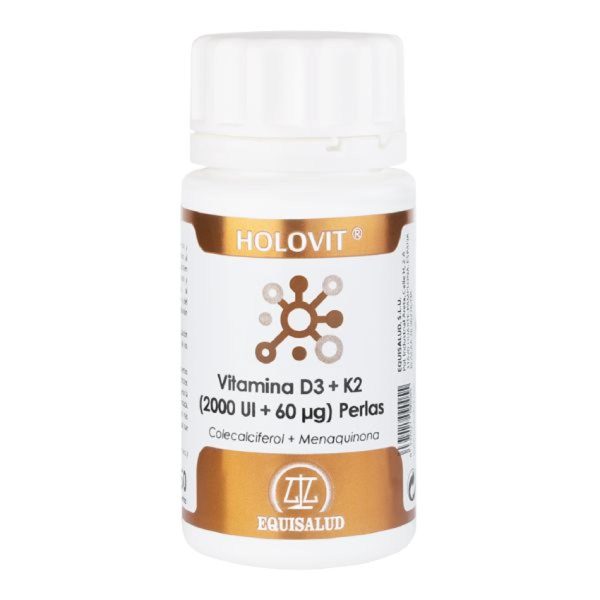 Equisalud Holovit Vitamine D3 2.000 UI + K2 60 µg 50 perles