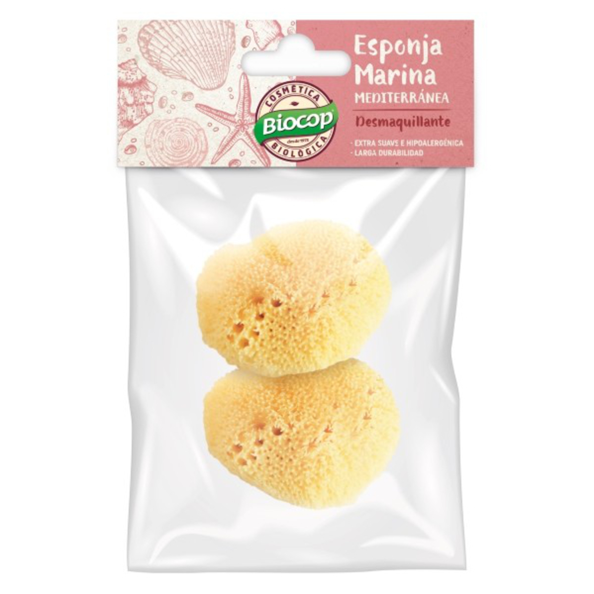 Esponja marina desmaquillante 2 ud – Biocop