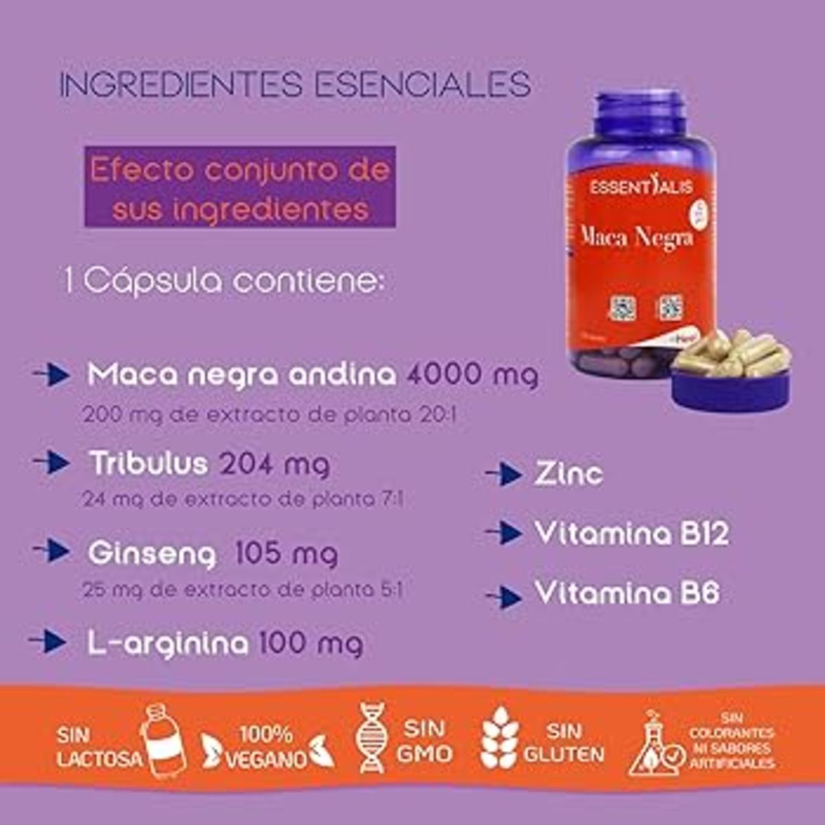 ESSENTIALIS MACA NEGRA 120 CÁPSULAS