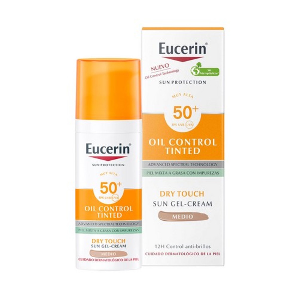 Eucerin oil control gel crema toque seco color medio SPF 50+ 50ml