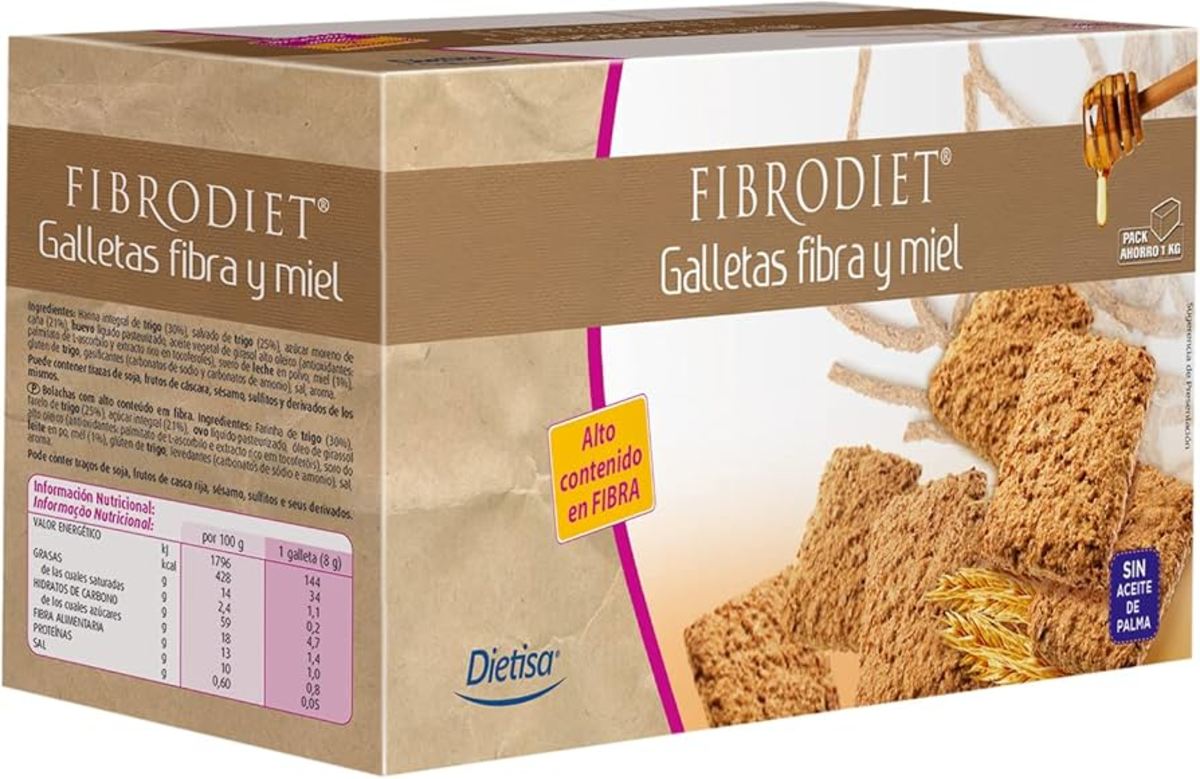 Fibrodiet Galletas fibra y miel – Dietisa – 1000g