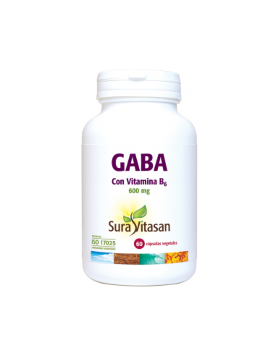 GABA con vitamina B6 60 cápsulas 600 mg Sura Vitasan