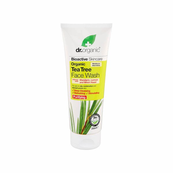 Gel detergente facciale all–albero del tè Dr Organic – 200ml