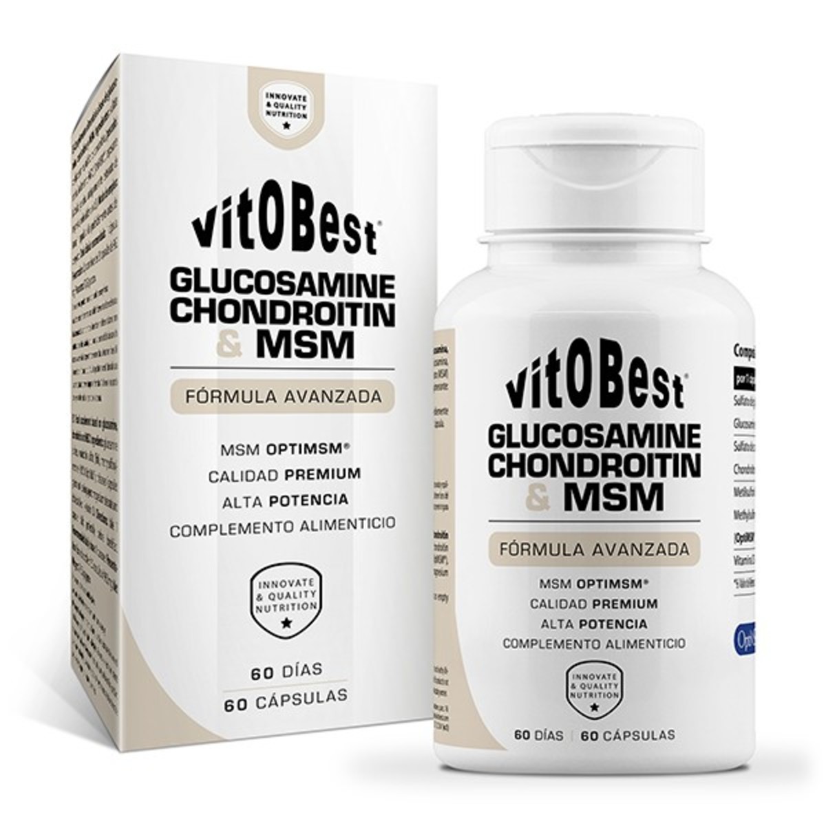 Glucosamina + Condroitina + Msm 60 Caps Vit.O.Best