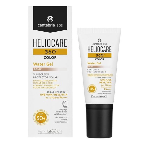 Heliocare 360º Color Wasser Gel Sonnenschutz SPF 50+ 1 Packung Color Beige – 50ml