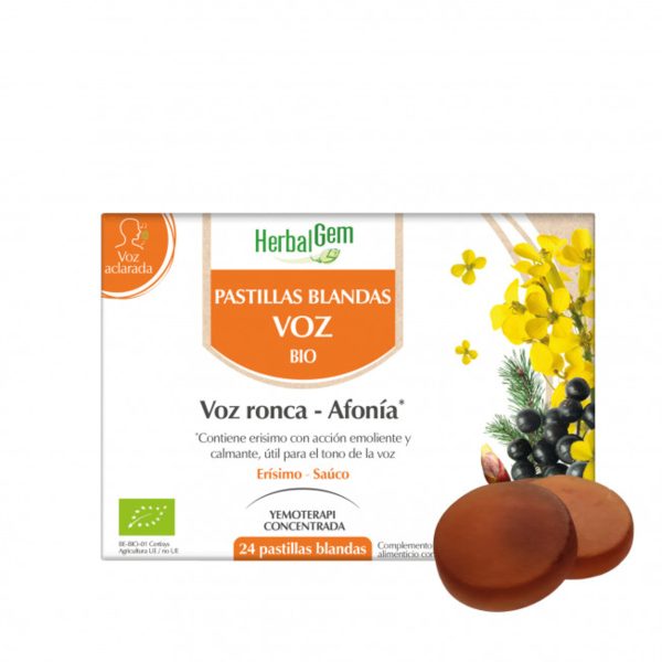 HerbalGem Zachte Tabletten Stem Honing en Citroen 24 eenheden