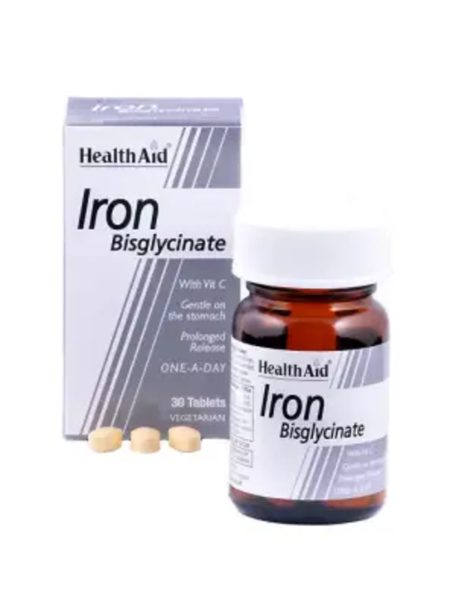 Fer ierro + Vitamine C – 30 mg 30 Comprimés Health Aid