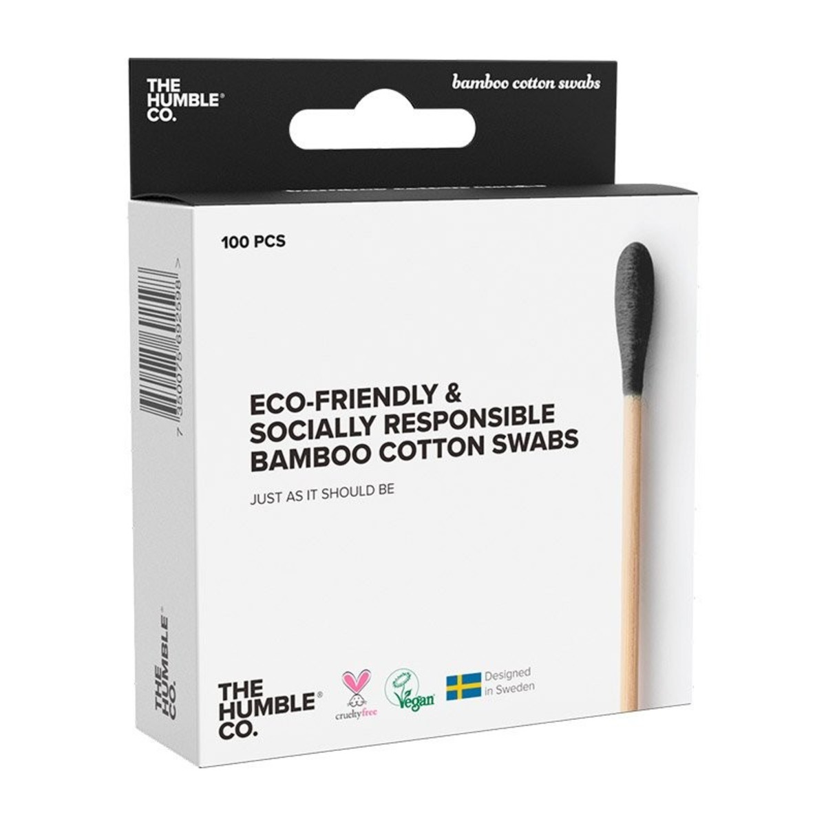 Hm Bastoncillo Algodon Bambú Negro 100 unidades The Humble Co