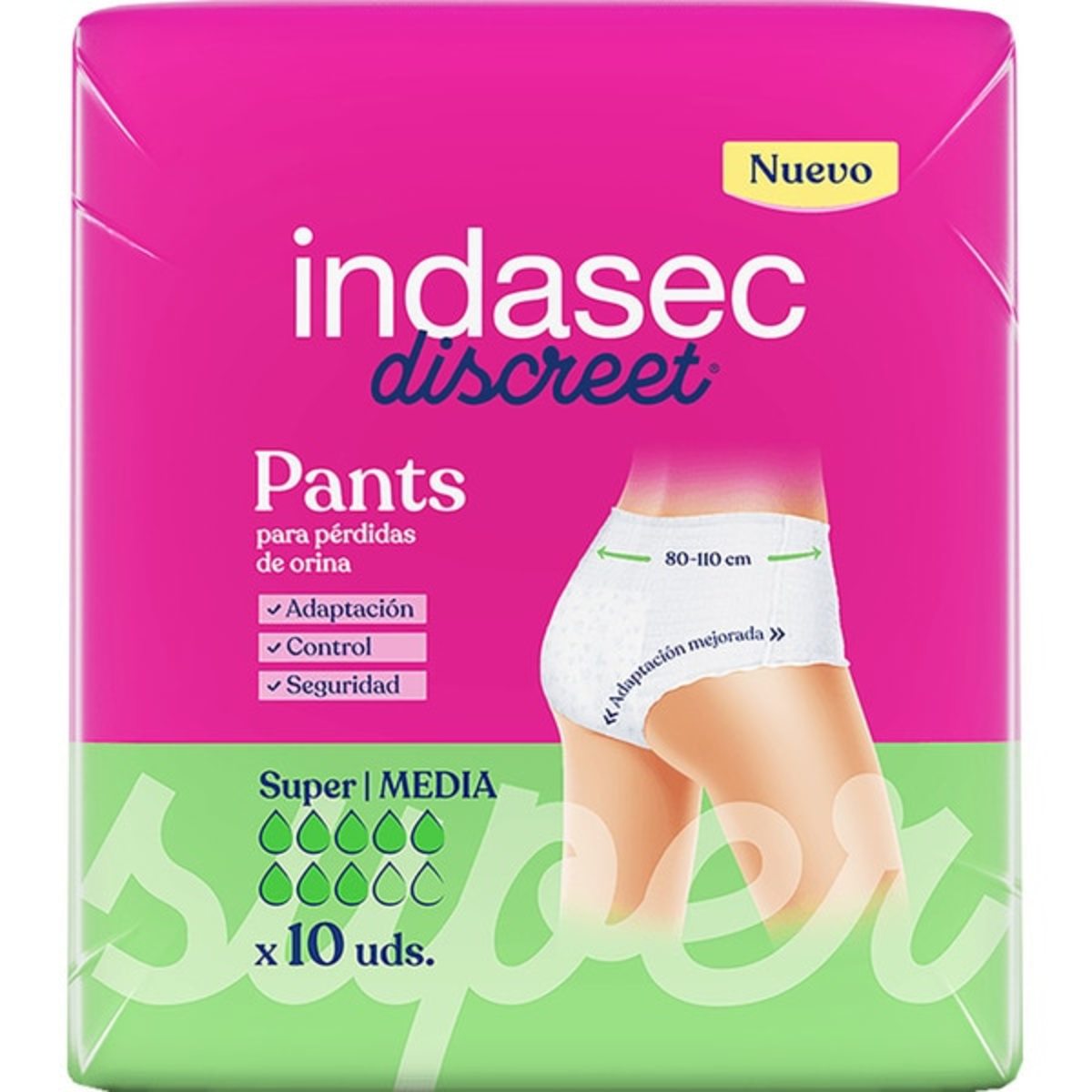 Indasec Pant Super Media 10 Unidades