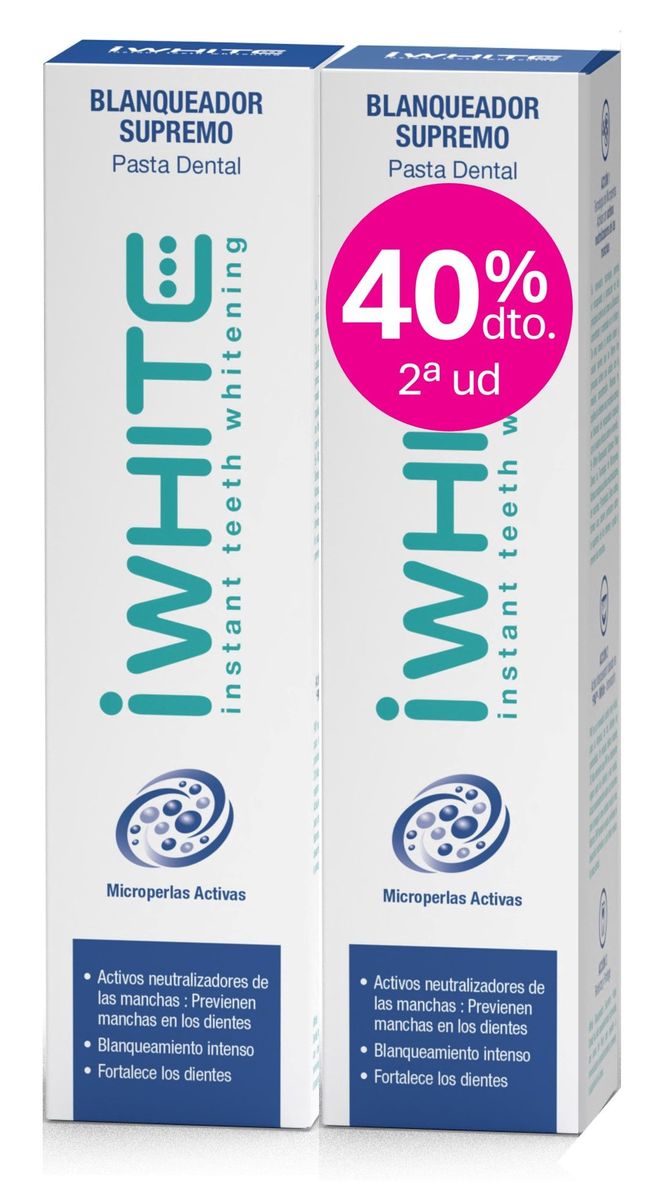 IWHITE BLANQUEADOR SUPREMO PASTA DENTAL 75+75 ML