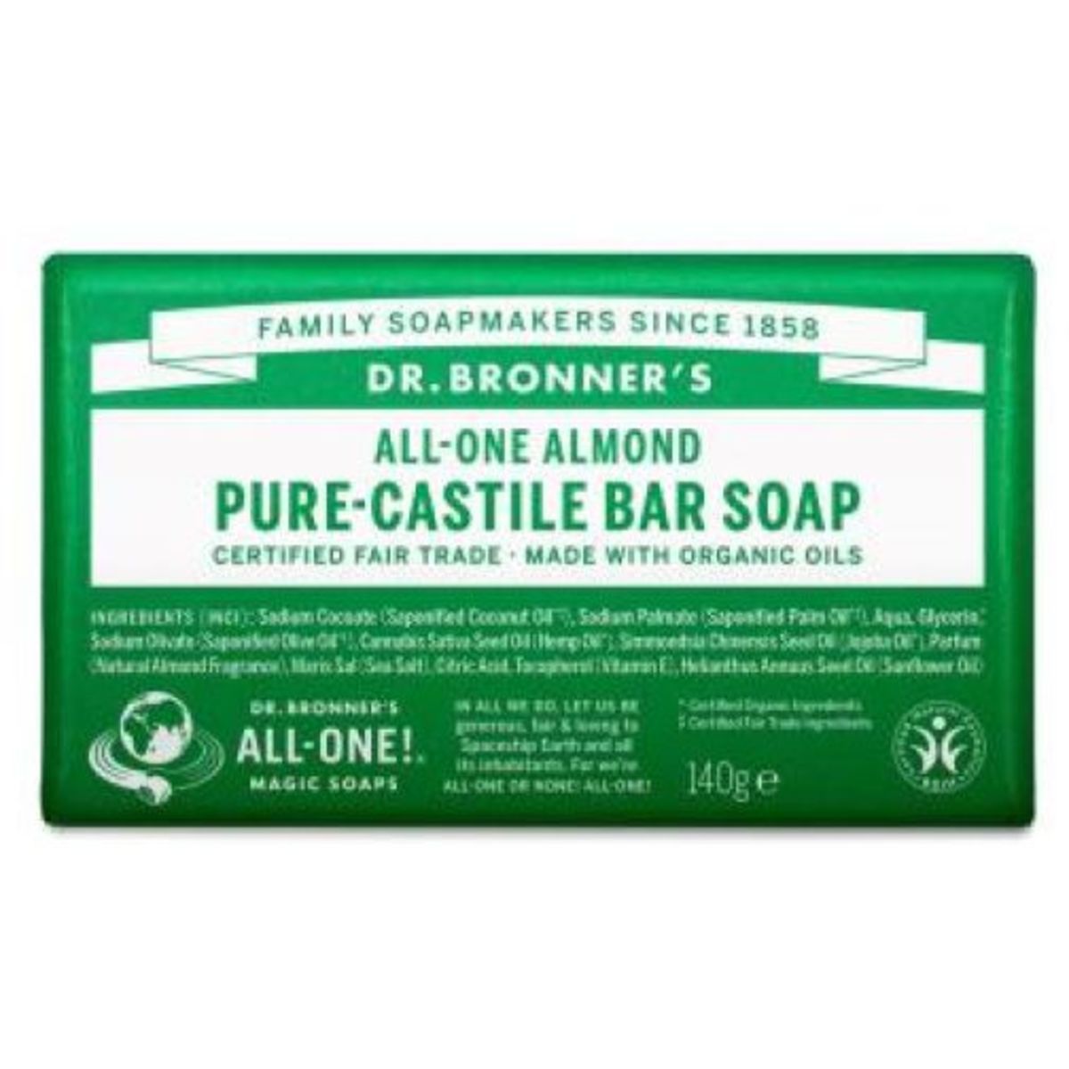 Jabón de almendras Bio – Dr. Bronner’s – 140g