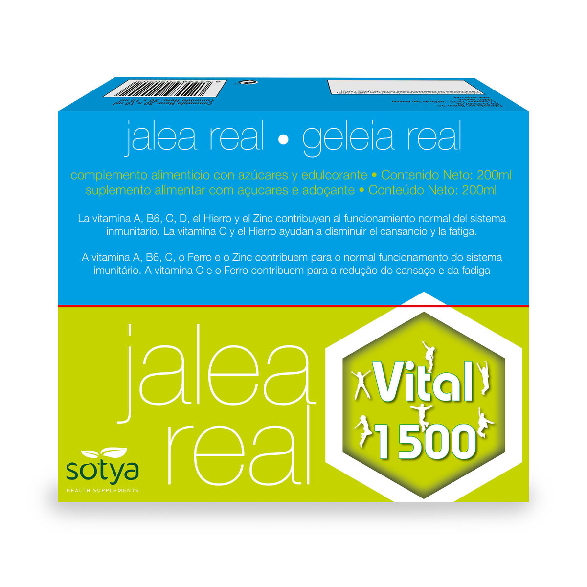 Jalea Real Vital 1500 Ampollas de Vidrio 20 Unidades Sotya – 10ml