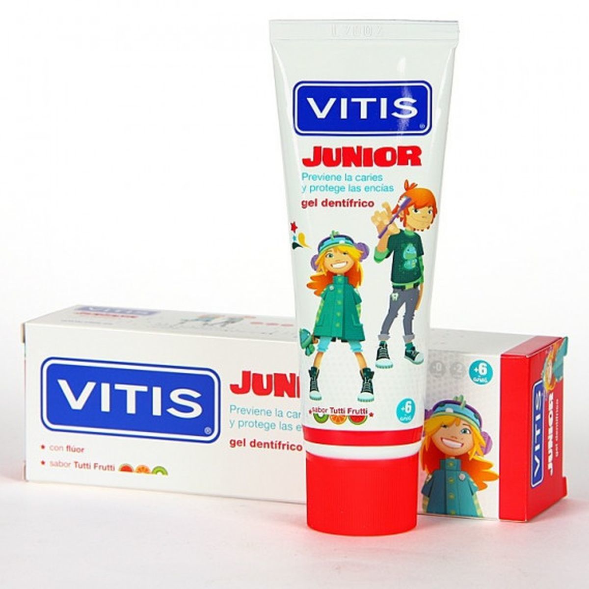 Junior Gel Dentífrico Con Flúor #Tutti Frutti – Vitis – 75ml