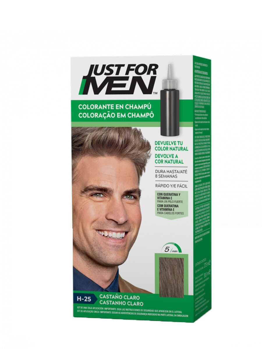 Just for men champú color h-25 castaño claro
