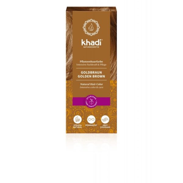 Khadi Herbal Color Marron Doré – 100g