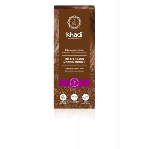 Khadi Herbal Color Marron Moyen – 100g