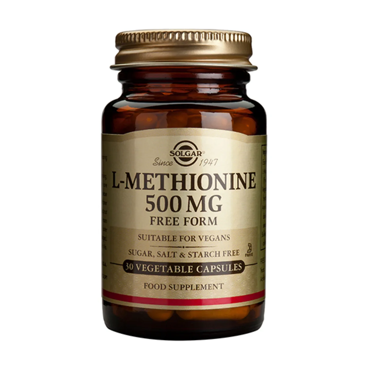L-Methionine 500 mg 30 V capsules Solgar
