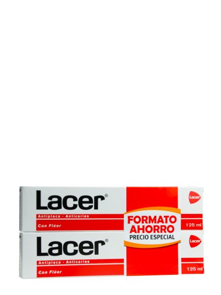 Lacer διπλή πάστα με φθόριο 2×125 ml