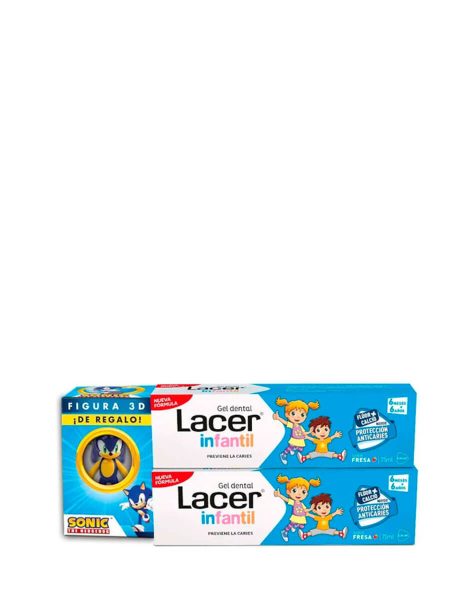 Lacer Infantil Duplo Gel Dental Sabor Fresa 2X75 ml