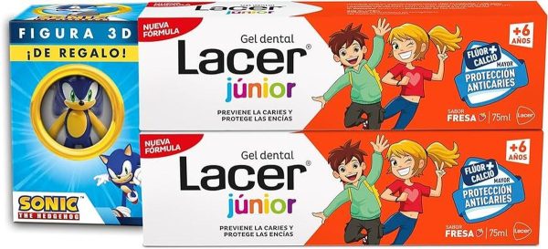 Lote De Gel Dental Junior Fresa 2 X + Regalo 2 U – Lacer – 75ml