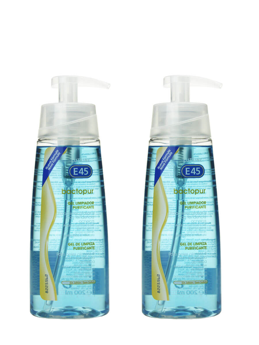 Lutsine e45 bactopur gel limpiador purificante 2×200 ml