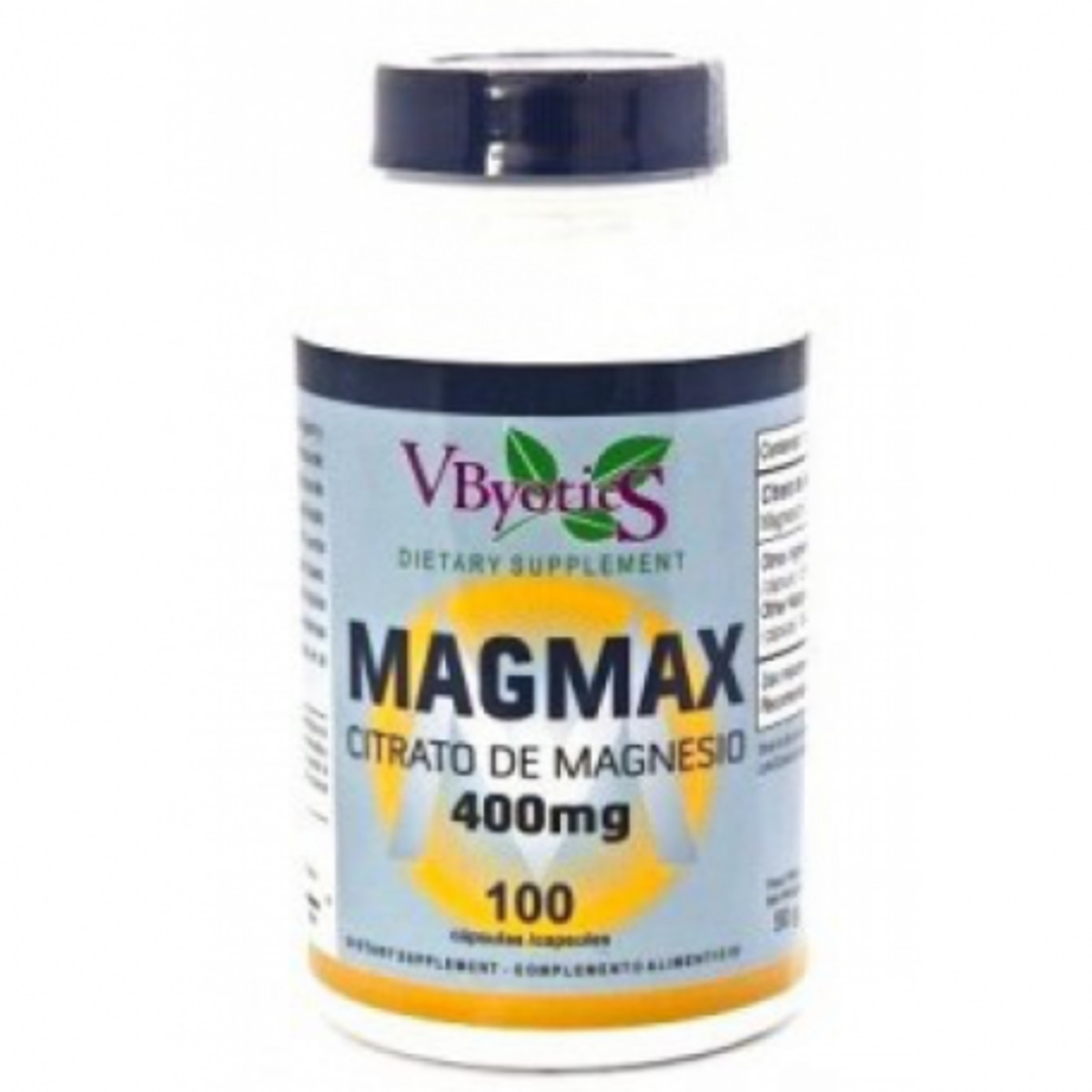 Magmax Magnesio Citrato 500 mg 100 Cápsulas Vbyotics