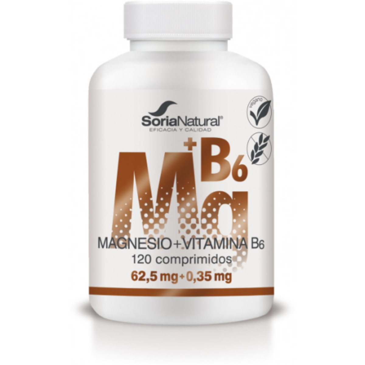 Magnesio + Vitamina B6 120 Comprimidos X 1550 Mg Liberación Prolongada Soria Natural