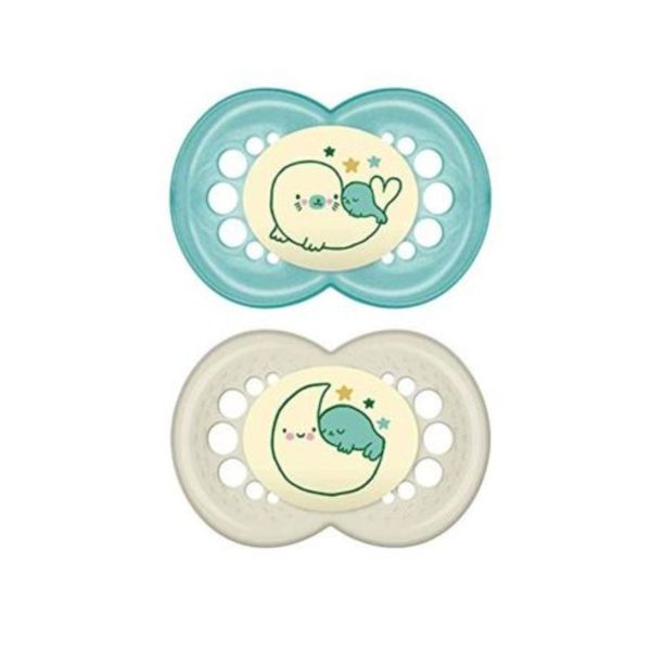 Mam Chupete Silicona Original Night + Διπλό Πακέτο Πράσινο και Γκρι – 16ml