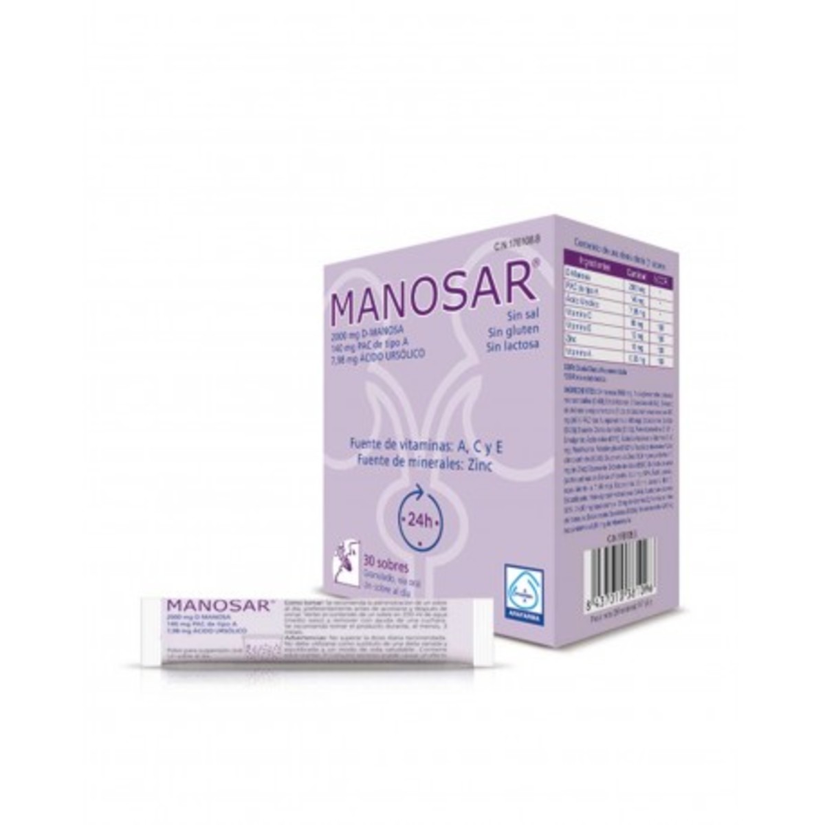 Manosar Arafarma Vitaminas A,C,E y Zinc 30 Sobres