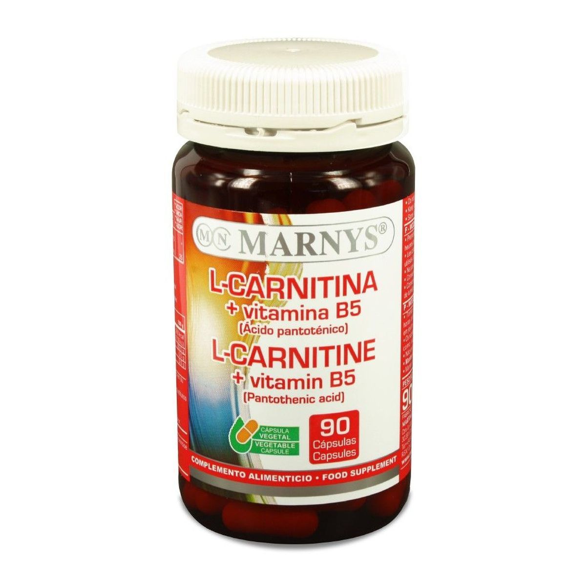 Marnys L-Carnitina + Vitamina B5 500 mg 90 cápsulas