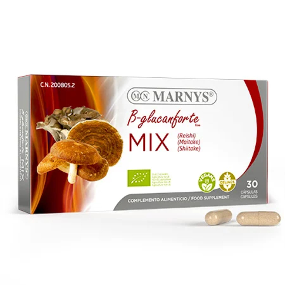 Mix Shitake, Reishi, Maitake 30 Cápsulas Marnys
