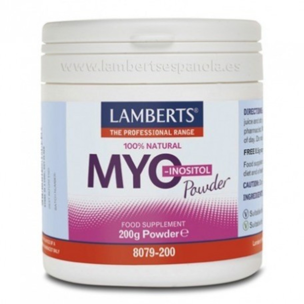 Myo Inositol 100% Natural en polvo 200 g Lamberts