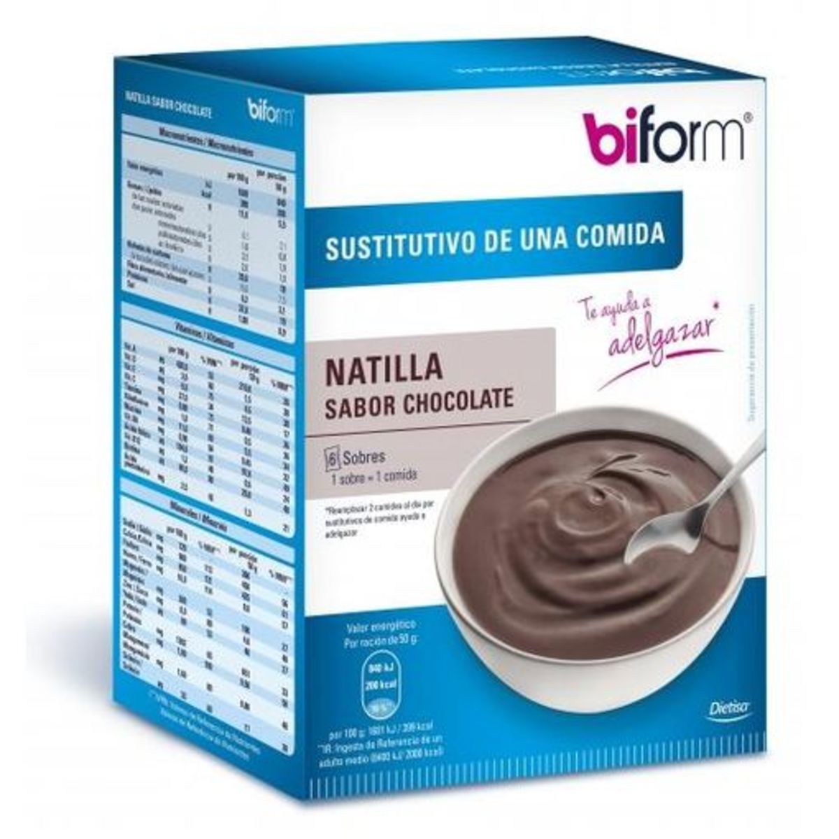 Natillas de Chocolate 6 Sobres Dietisa Biform