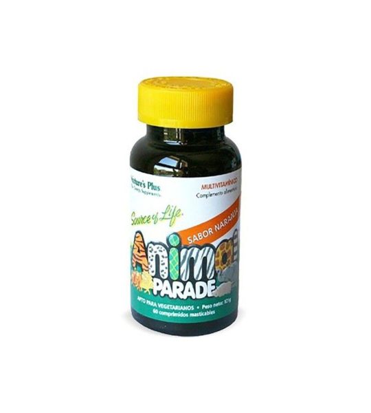 NaturesPlus Animal Parade Multivitamínico sabor laranja 60 comprimidos mastigáveis