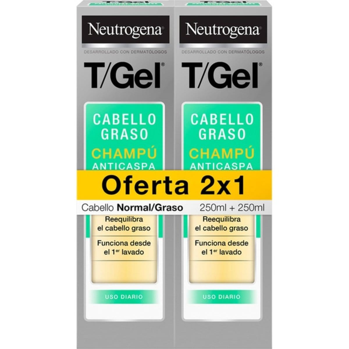 T/Gel Champú Anticaspa Normal-Graso Lote 2 X – 250ml