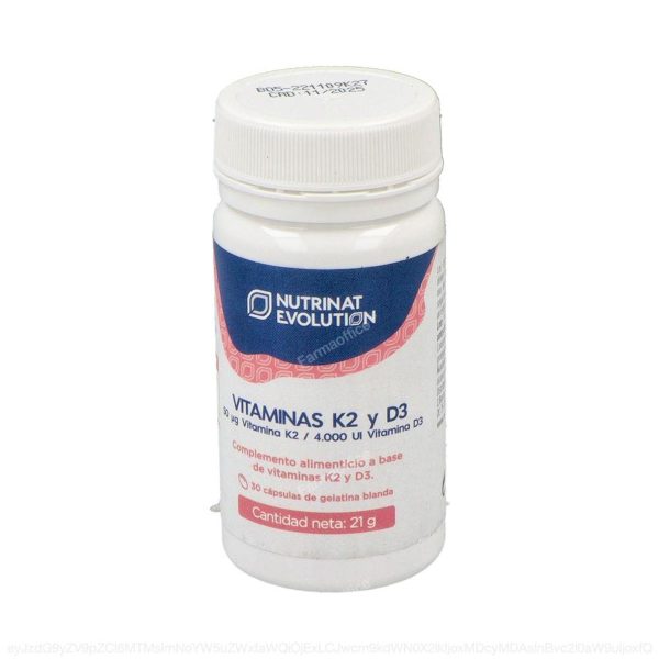 Nutrina Evolution Vitamina D3+K2 30 cápsulas