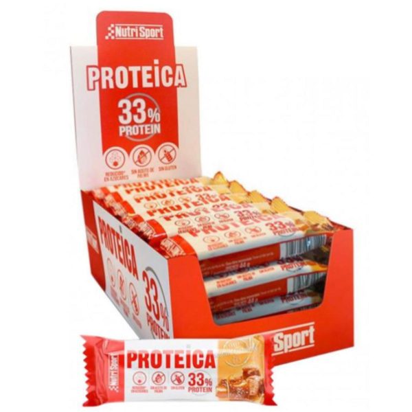Nutrisport Proteinriegel Gesalzenes Karamell 24 Einheiten – 44g