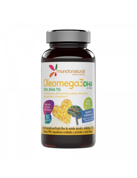 Oleomega 3 80 % DHA Tg 30 capsules Mundo Natural