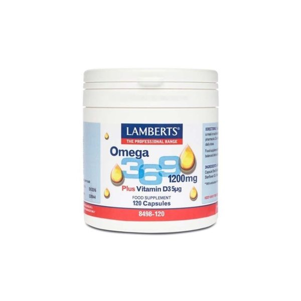 Oméga 3-6-9 avec Vitamine D3 120 Capsules Lamberts