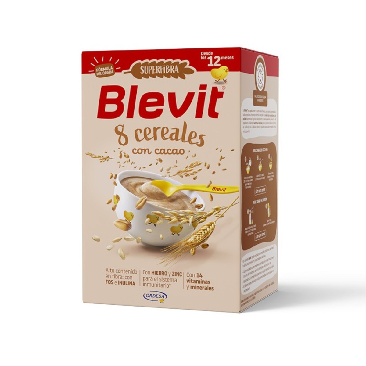 Ordesa Blevit Superfibra 8 Cereais + Cacau – 500g