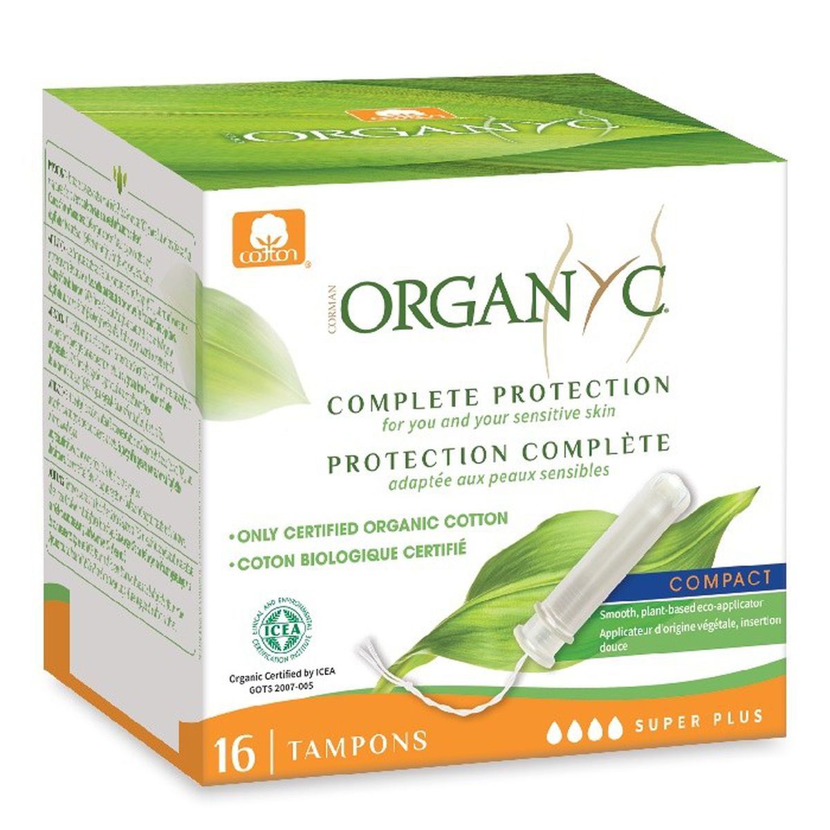 Organyc Tampones super plus aplicador compact 16 unidades